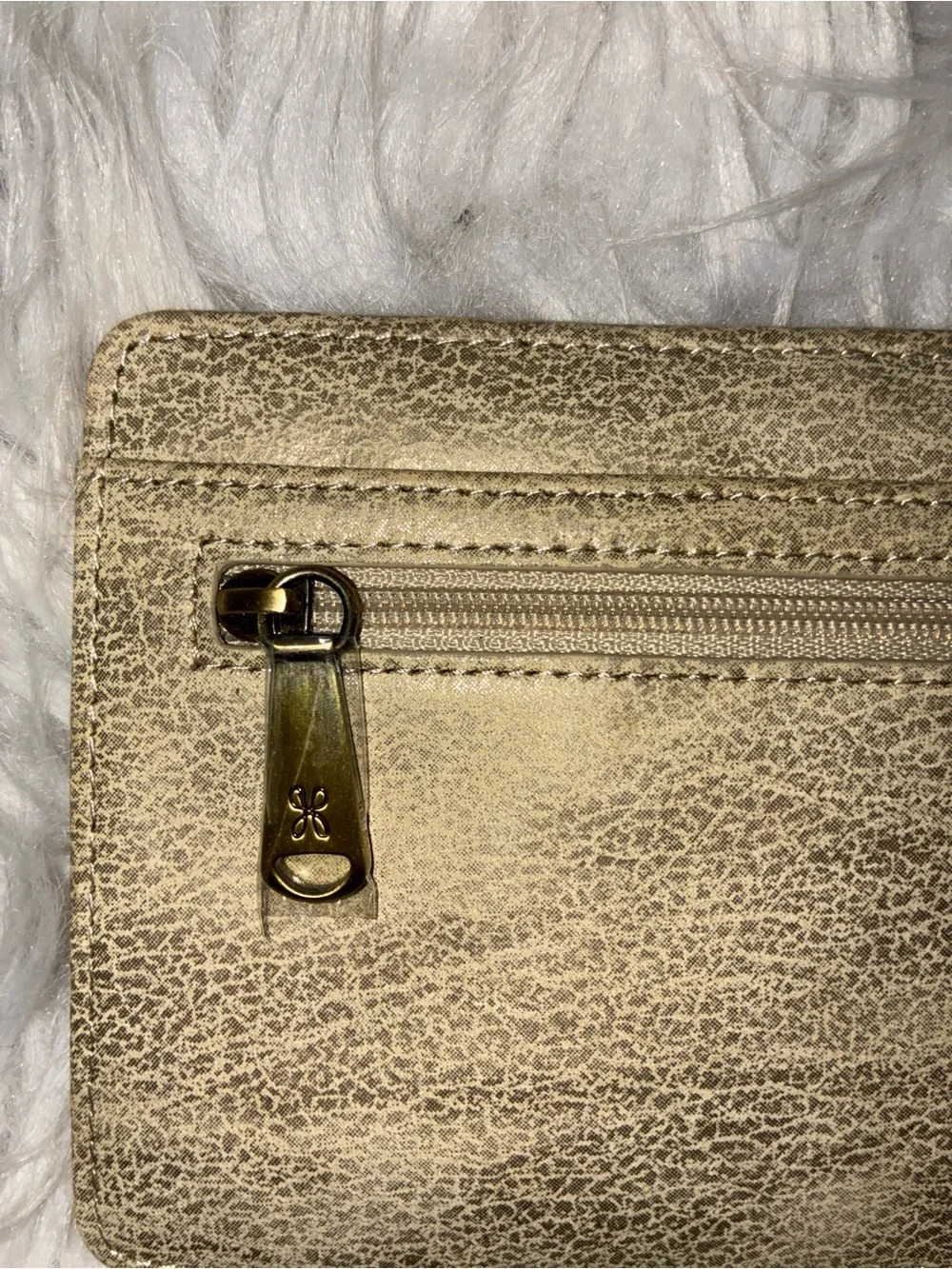 Hobo Euro Card Wallet metallic gold color